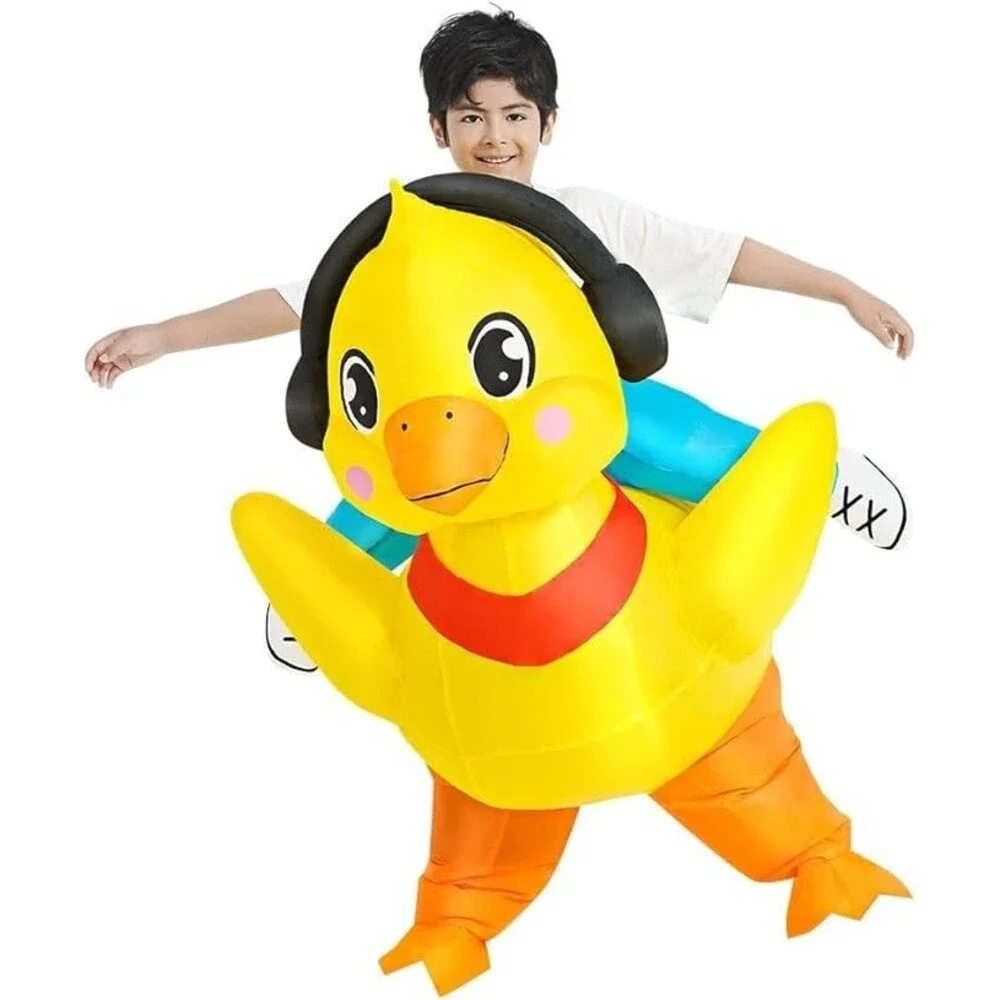 Ride On Duck Inflatable Halloween Costume Air Blow Up Kids 7-10 year Medium
